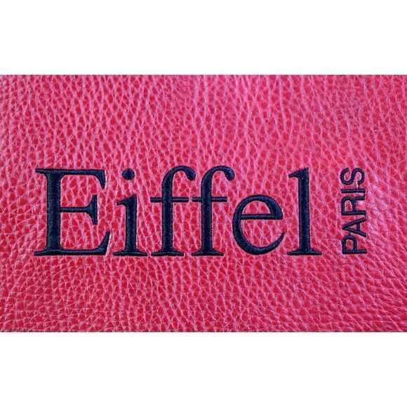 ROOMY La Tour Eiffel RED GENUINE LEATHER LOGO SHOULDER BAG HANDBAG TOTE PURSE - Picture 2 of 14